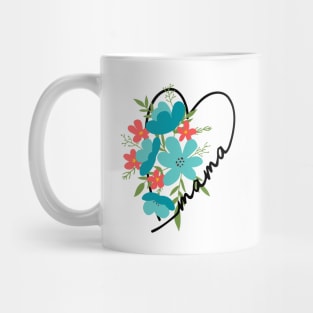 Mama heart floral gift for mom Mug